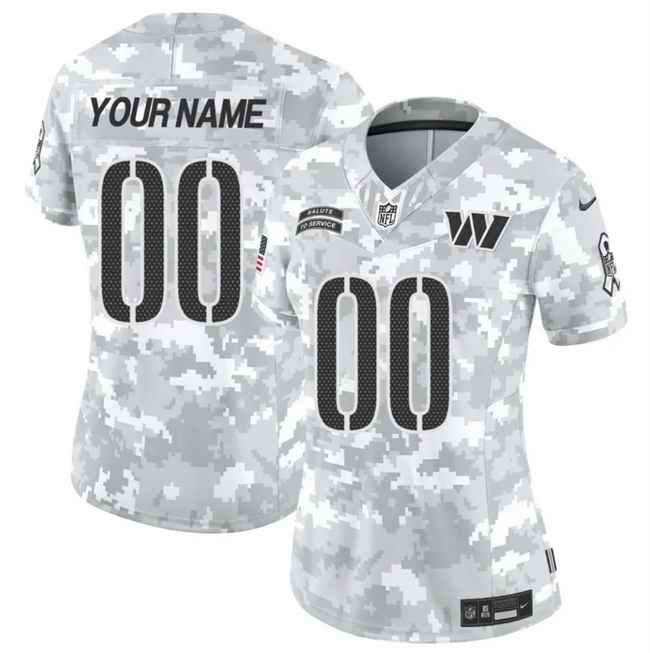 Women's Washington Commanders Active Player Custom 2024 F.U.S.E Arctic Camo Salute to Service Limited Stitched Football Jersey(Run Small)
